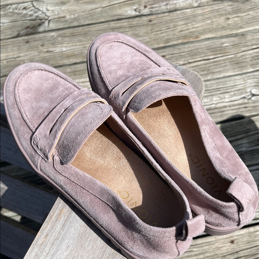 Vionic Uptown Loafer Women's Suede Penny Loafers in Dusk size 7 - Picture 4 of 15